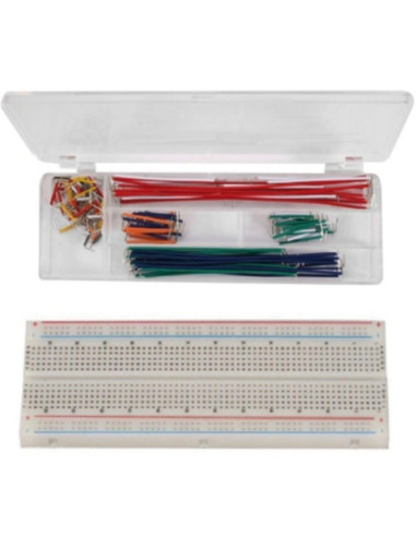 Breadboard 830 contatti + kit ponticelli