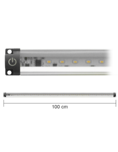 Barra LED ultrapiatta 10W 3000k 100cm con interruttore