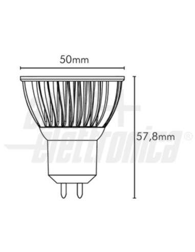 Lampada LED GU5.3 12V 5W 3600k 45° bianco caldo