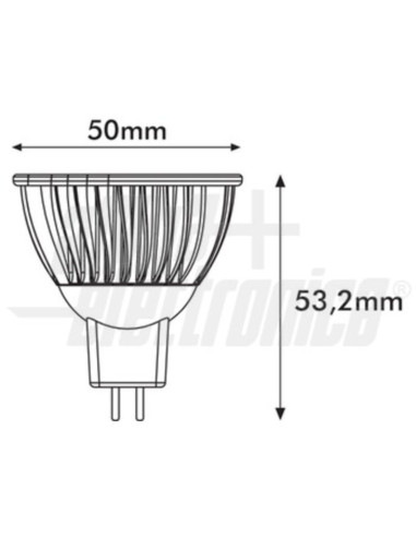 Lampada LED GU5.3 12V 4W 3600k 30° bianco caldo