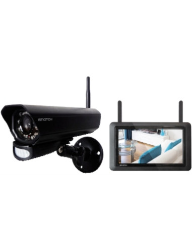 Kit wireless 7" dvr lan + telecamera wireless 1mp 720p intercomunicante