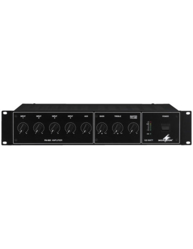 Mixer ampli pa 120wrms 4in mic/line + 1 aux  phantom 100V/4Ω alim.220ac-24vc