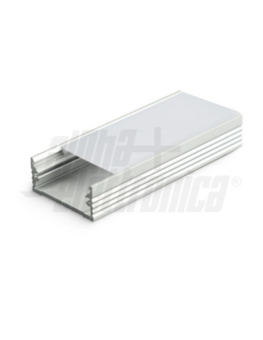 Profilo alluminio con copertura in PVC opaco 2m 30w/m 21mm IP20 naturale
