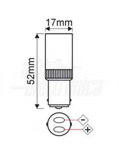 Lampada LED ba15d 3W 10-30vdc24VAC 4000K 2