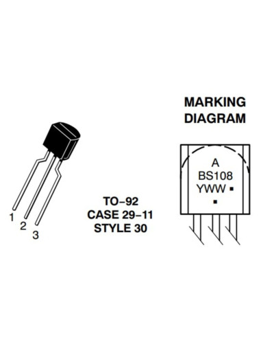 Mosfet n 200V 0,23A 0,8W 8Ω