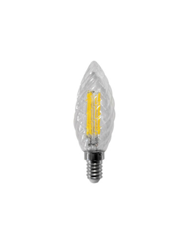 Lampada LED E14 230V 3W 2700k filamento bianco caldo tortiglione