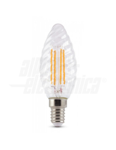 Lampada LED 220V E14 4W 3000k filamento trasparente