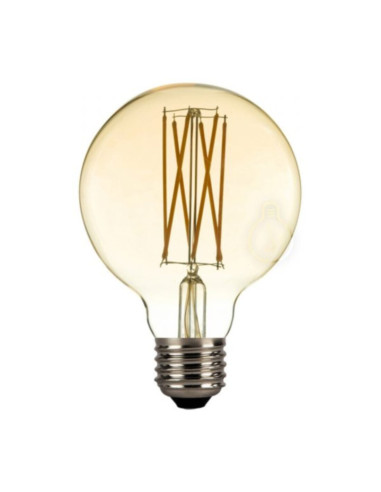 Lampada LED 220V E27 4W 130lm 2000k filamento onda verticale ambrata