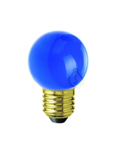 Lampadina LED E27 globo colorata blu a luce calda non dimmerabile 1W 130lm
