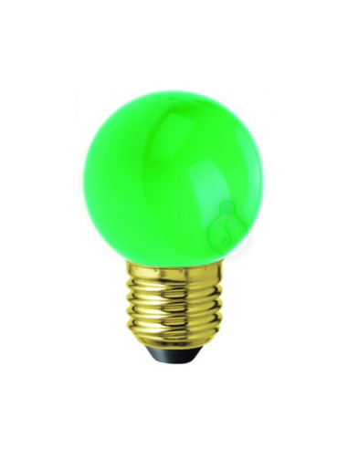 Lampadina LED E27 globo colorata verde a luce calda non dimmerabile 1W 130lm