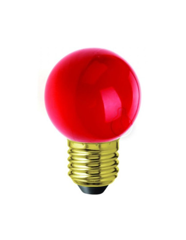 Lampadina LED E27 globo colorata rossa a luce calda non dimmerabile 1W 130lm