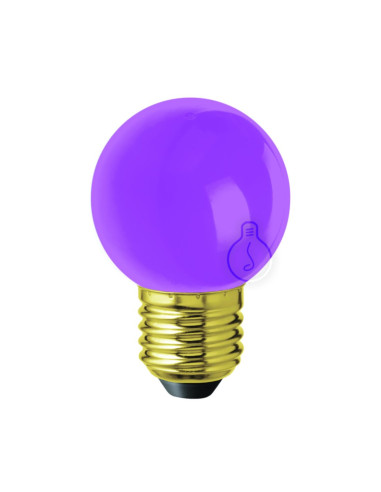 Lampadina LED E27 globo colorata lilla a luce calda non dimmerabile 1W 130lm