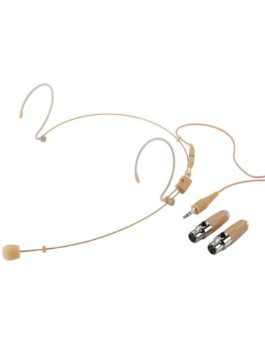 Microfono headset elettrete beige onnid jack stereo 2,5mm +adattatori
