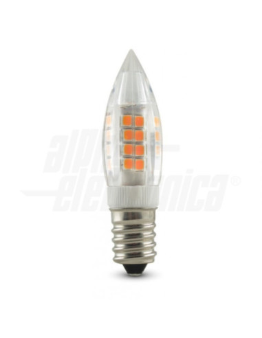 Lampada LED E14 10÷30VDC / 24VAC 3,5W 3000K 420lm ⌀18x70mm trasparente