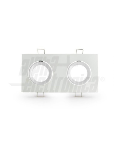 Supporto 2 lampade LED GU10 + cavo 15cm bianco
