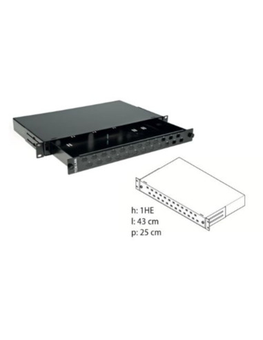 Cassetto ottico estraibile 24 fori rack 1u sc simplex -lc duplex