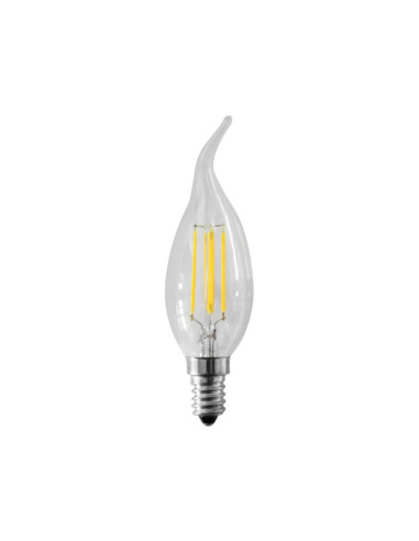 Lampada LED E14 230V 3W 2700k filamento bianco caldo fiamma