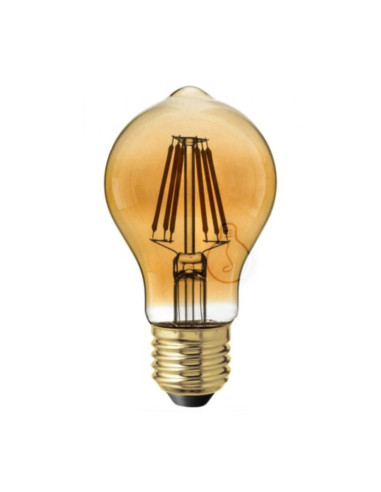 Lampada LED E27 7W 800lm 2500k ambrato filamento dritto non dimmerabile