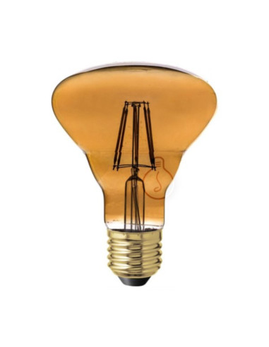 Lampada LED E27 6W 600lm 2500k ambrato filamento dritto non dimmerabile