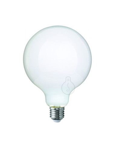 Lampadina LED E27 8W 600lm g125 globo 2700k bianco smerigliato dimmerabile