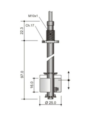 Sensore verticale 6611131 l-97mm