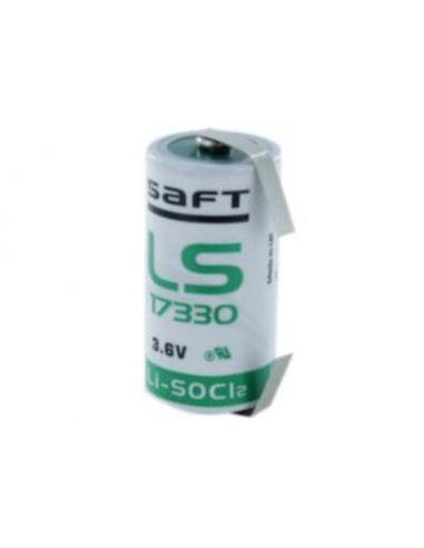 Batteria litio 2/3a 3,6V 2100mAh Saft con linguette  ⌀17x33mm