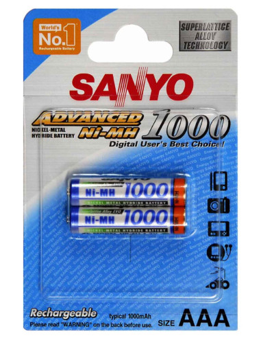 Batteria Sanyo NiMH AAA 1000mAh bl2