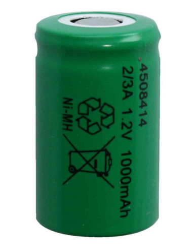 Batteria NiMH 2/3a 1,2V 1100mAh flat gp 17x28,7mm