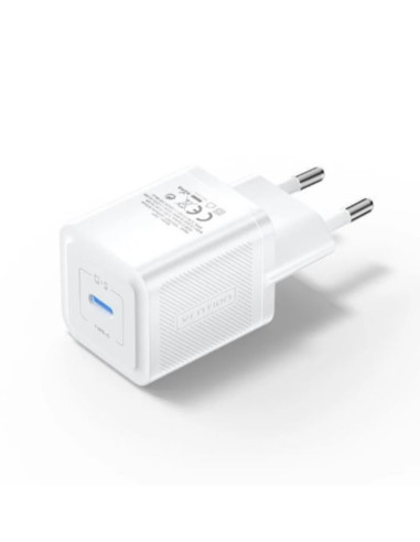 Alimentatore USB-C GaN 1 porta 5V-9V-12V 20W bianco