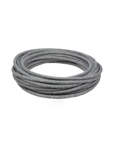 Cavo elettrico in tessuto tondo 3x0,75 canvas grigio chiaro
