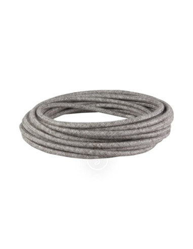 Cavo elettrico in tessuto tondo 3x0,75 canapa fumo