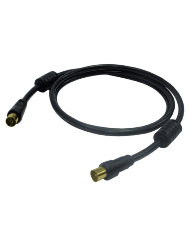 Cavo antenna TV IEC M/F 1,5m con ferriti  e connettori oro