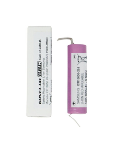 Batteria litio 3,6V 2600mAh con lamelle Vcar: 4,2V - Acar: 1300mA - Asca: 5200mA