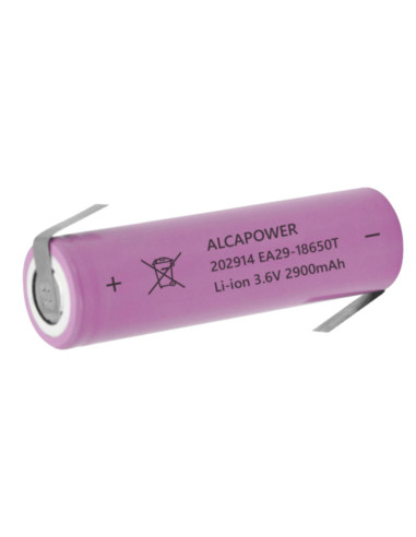 Batteria li-ion 18650 3,6V 2900mAh con lamelle a saldare