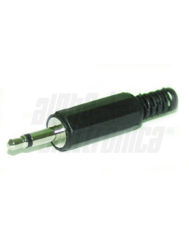 Spina jack 3,5mm mono nera guidacavo