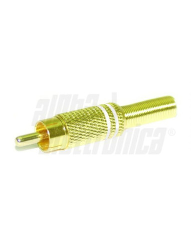 Spina rca polariz/bianca oro g/cavo moll