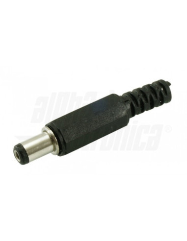 Spina alimentazione 5,5x2,1mm nero + guida 14mm