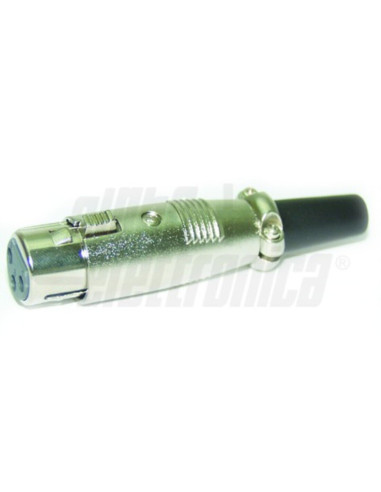 Presa XLR nichelata per microfoni grigia argento
