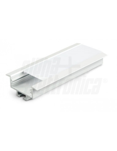 Profilo alluminio anodizzato con PVC opale 2m copertura piana