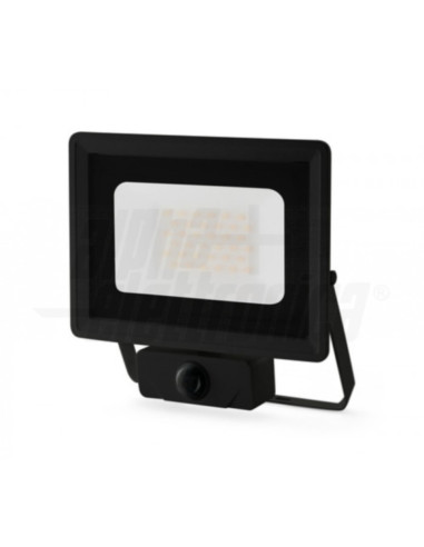 Faro LED slim 30W 230VAC 4000k 2550lm colore nero con sensore presenza