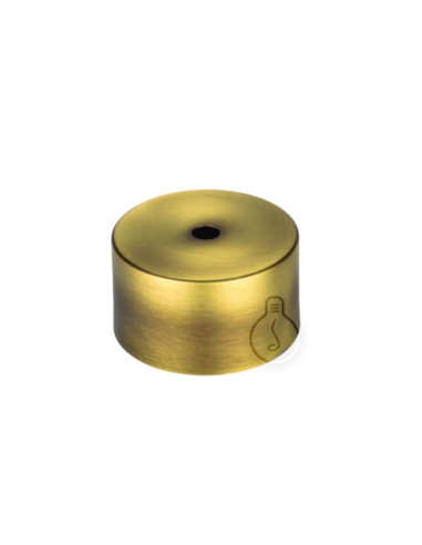 Rosone ad un foro in metallo ⌀65mm h.35mm con staffa ottone satinato