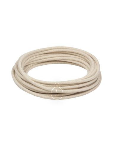 Cavo elettrico in tessuto tondo 3x0,75 canvas beige