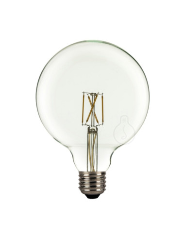 Lampadina LED E27 4W 400lm g125 2700k filamento onda verticale dimmerabile