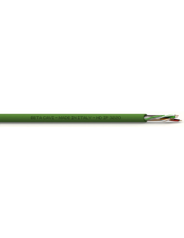 Cavo hd IP 3220 LSZH verde solo per videosorveglianza PoE fino a 180m