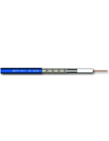 Cavo coassiale per videosorveglianza ø 5,00 mm LSZH blu 75Ω