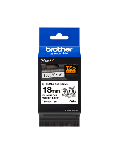 Nastro laminato 18mm nero su bianco