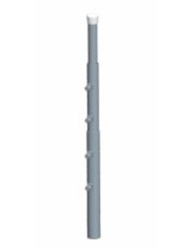 Palo h.2x2m ⌀35-42mm spessore 2mm con 3 bulloni M8 e finale tappo nero