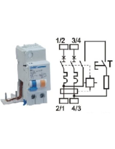 Blocco differenziale acc. 4p 50/63a idn 30mA tipo ac