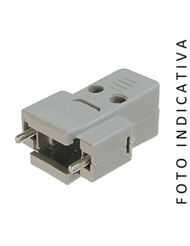 Guscio d-sub  9p vite corta plast. metal