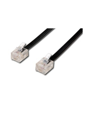 Cavo tel. 6/4 liscio nero 6m